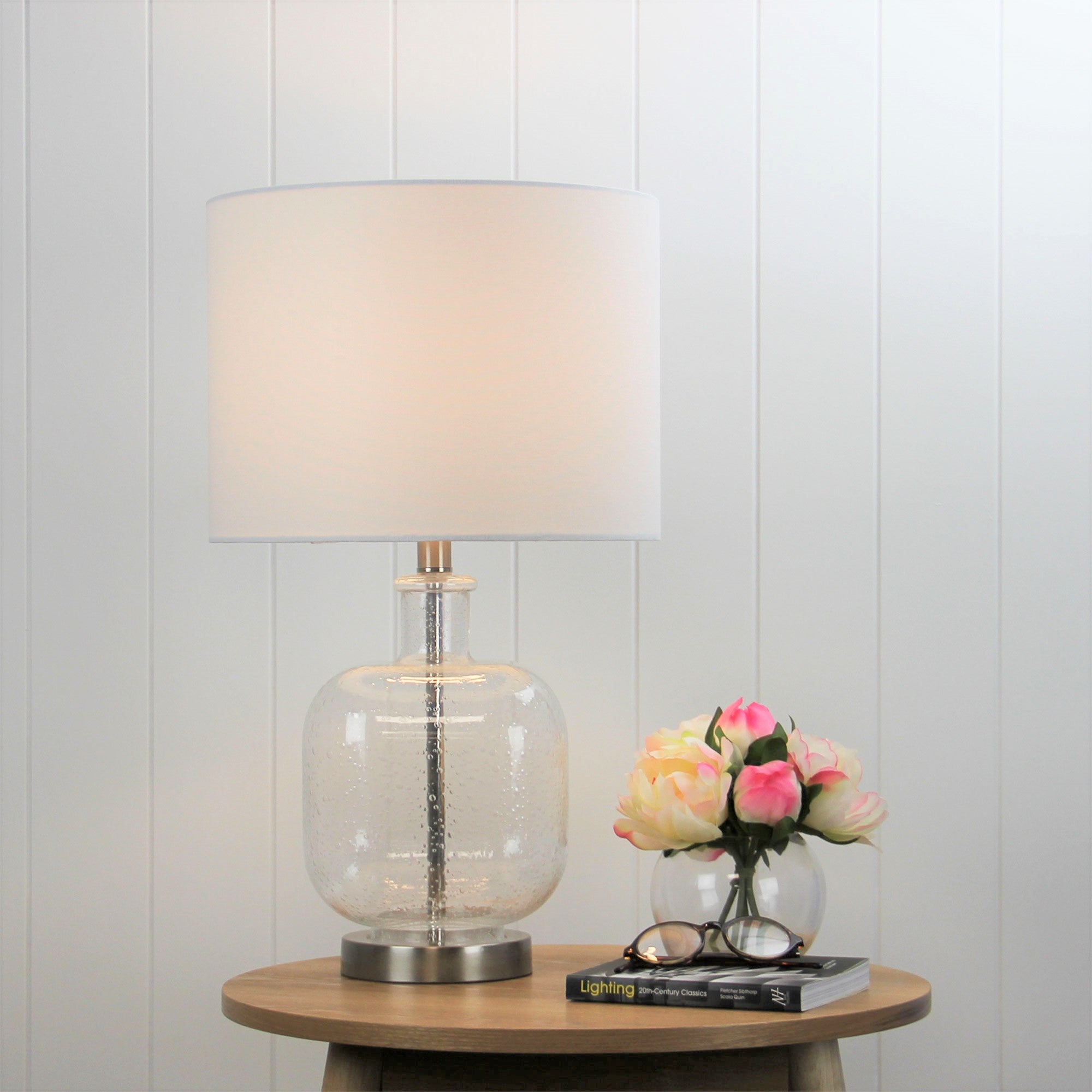 Clear glass lamp shop base