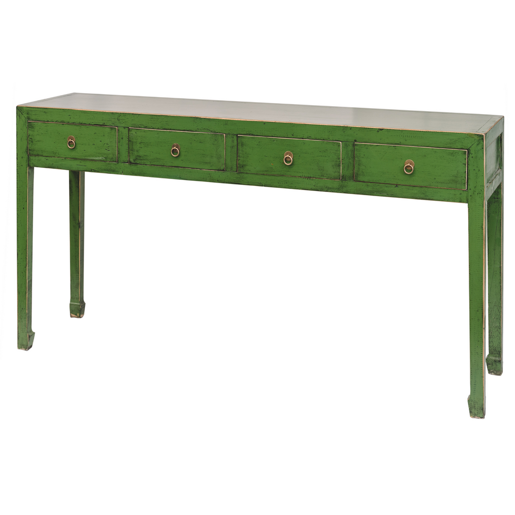 Solstice green console table