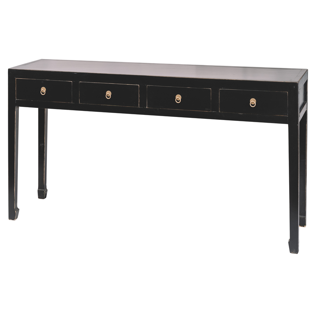 Solstice black console table